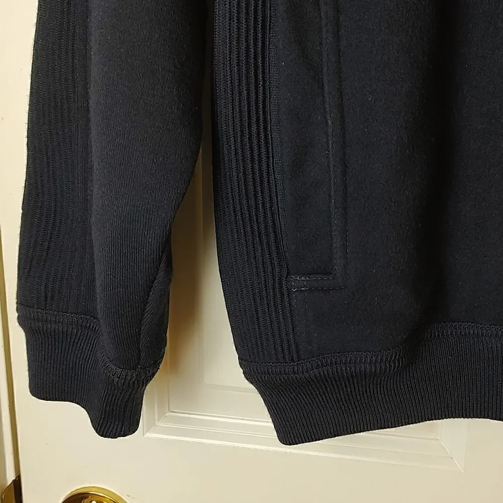 Giuliano Trico Men's Navy Wool Zip Front Sweater Academia Grandpa Jacket